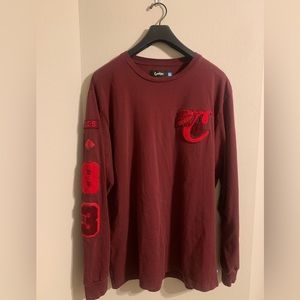 Men’s maroon color, XXL Cookies long sleeve t-shirt
